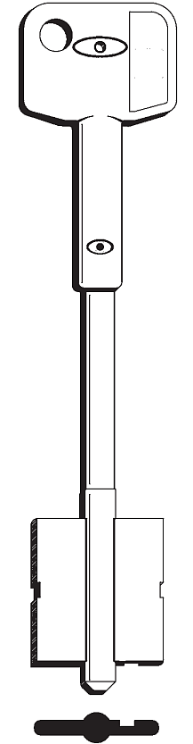 Afbeelding van Silca Dubbelbaardsleutel brass 5GMA1T