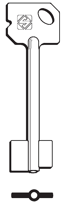Afbeelding van Silca Dubbelbaardsleutel brass 5HK1