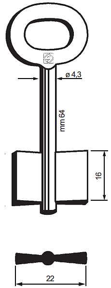 Afbeelding van Silca Dubbelbaardsleutel ijzer 7161STM