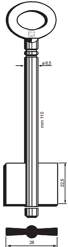 Afbeelding van Silca Dubbelbaardsleutel ijzer 7211/1