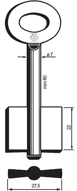 Afbeelding van Silca Dubbelbaardsleutel ijzer 7608