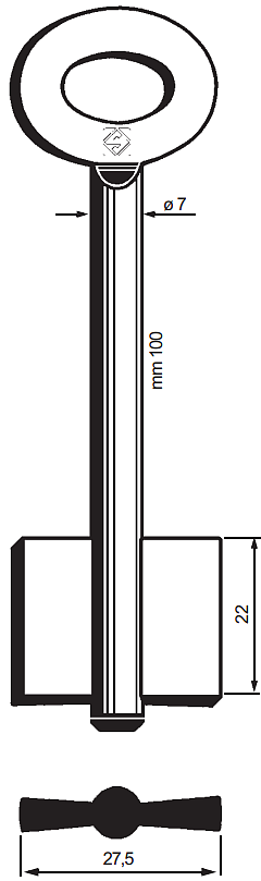 Afbeelding van Silca Dubbelbaardsleutel ijzer 7610