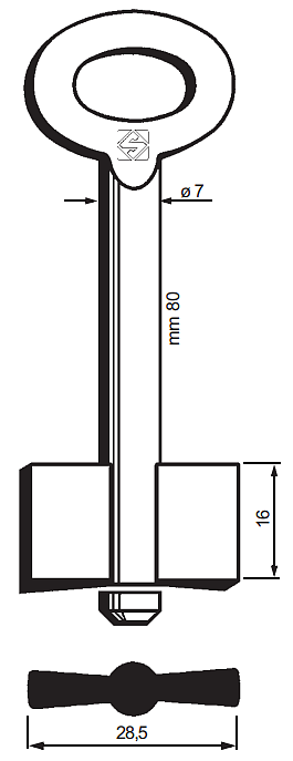 Afbeelding van Silca Dubbelbaardsleutel ijzer 7979
