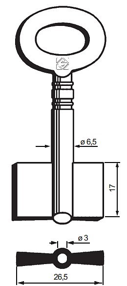 Afbeelding van Silca Dubbelbaardsleutel ijzer 8165STM