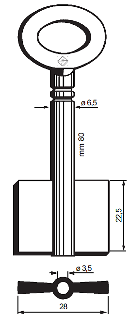 Afbeelding van Silca Dubbelbaardsleutel ijzer 8208