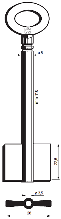 Afbeelding van Silca Dubbelbaardsleutel ijzer 8211/2