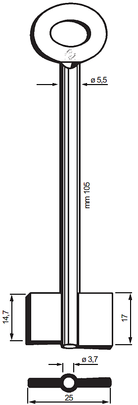 Afbeelding van Silca Dubbelbaardsleutel ijzer 8310TA
