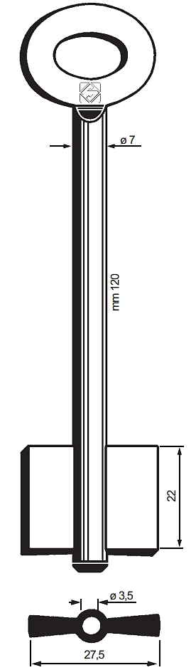 Afbeelding van Silca Dubbelbaardsleutel ijzer 8612
