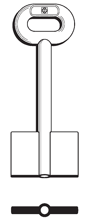 Afbeelding van Silca Klaviersleutel brass 5DVN25