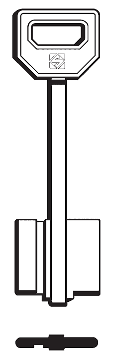Afbeelding van Silca Klaviersleutel brass 5FI9
