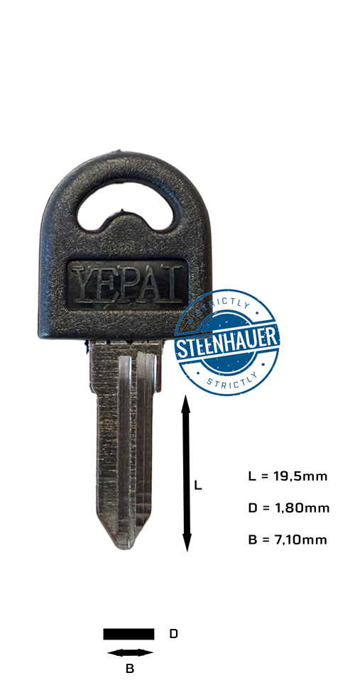 Afbeelding van Cilindersleutel staal dubbelzijdig plastic kop SCH5R