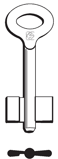 Afbeelding van Silca Klaviersleutel brass 5LW1