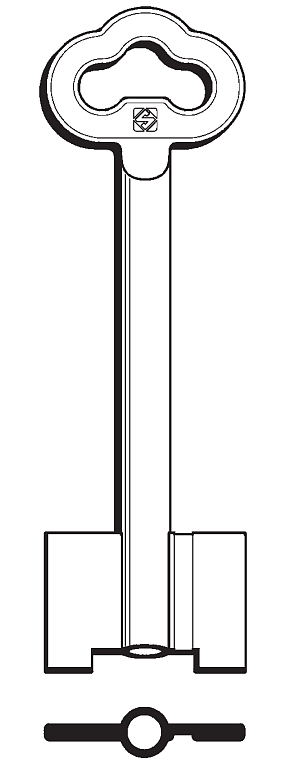 Afbeelding van Silca Klaviersleutel brass 5MXM2