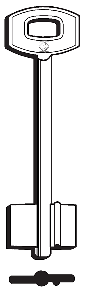 Afbeelding van Silca Klaviersleutel brass 5SCM4