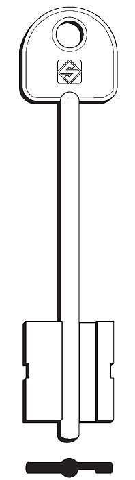 Afbeelding van Silca Klaviersleutel brass 5TSI3