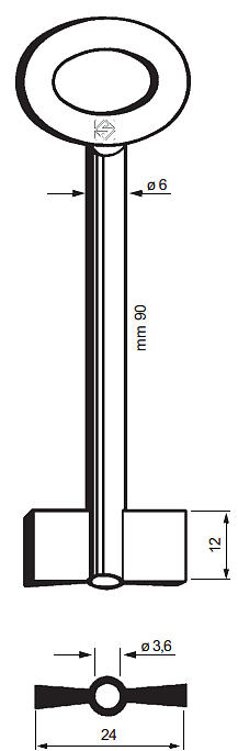 Afbeelding van Silca Klaviersleutel brass 8388C