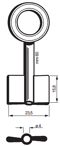 Afbeelding van Silca Klaviersleutel brass PFF