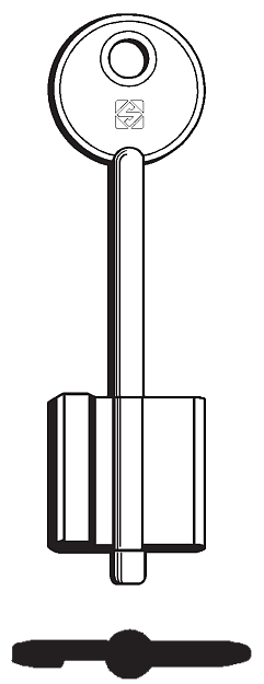 Afbeelding van Silca Klaviersleutel brass RLCR