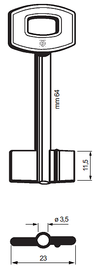 Afbeelding van Silca Klaviersleutel brass SF