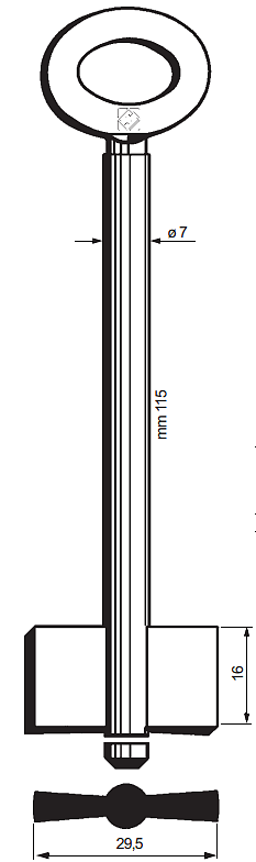 Afbeelding van Silca Kluissleutel ijzer 7457