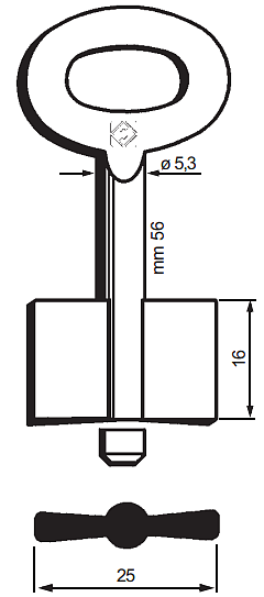 Afbeelding van Silca Kluissleutel ijzer 7956