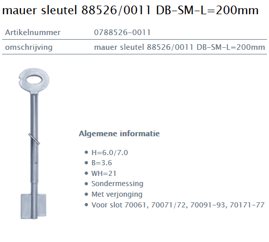 Afbeelding van MAUER dubbelbaardsleutel 0788526-0011 L=200mm
