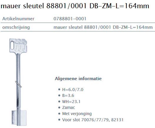 Afbeelding van MAUER dubbelbaardsleutel 0788801-0001 L= 164mm