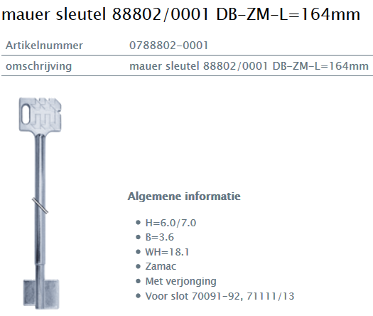 Afbeelding van MAUER dubbelbaardsleutel 0788802-0001 L=164mm