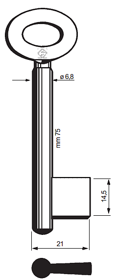 Afbeelding van 9601 DOP 75x6.8mm