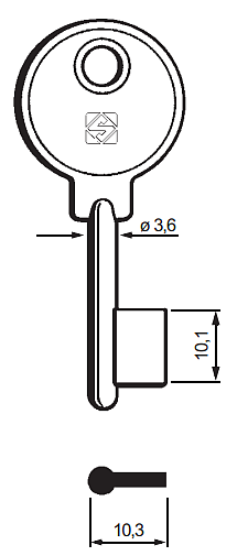Afbeelding van Silca Klaviersleutel brass 6BDE2