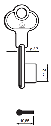 Afbeelding van Silca Klaviersleutel brass 6OG1