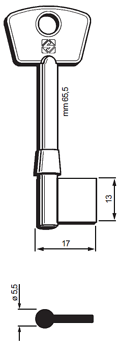 Afbeelding van Silca Klaviersleutel brass CHC