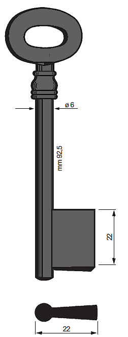 Afbeelding van Silca Klaviersleutel dop ijzer 5509