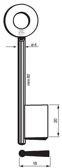 Afbeelding van Silca Klaviersleutel dop ijzer 5903