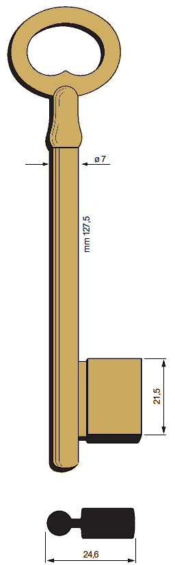 Afbeelding van Silca Klaviersleutel brass LOTUS1