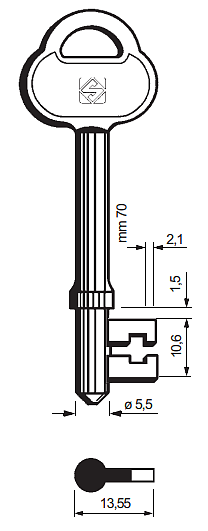 Afbeelding van Silca Klaviersleutel ijzer 2AS14