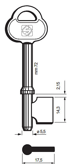 Afbeelding van Silca Klaviersleutel ijzer 2AS4