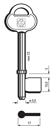 Afbeelding van Silca Klaviersleutel ijzer 2AS7