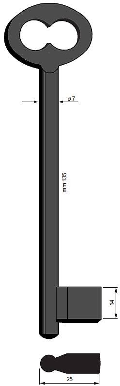 Afbeelding van Silca Klaviersleutel ijzer dop 5114/2
