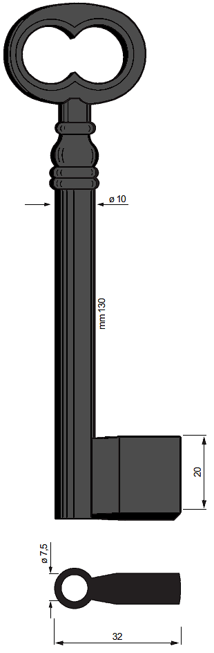 Afbeelding van Silca Klaviersleutel ijzer pijp 6113/1