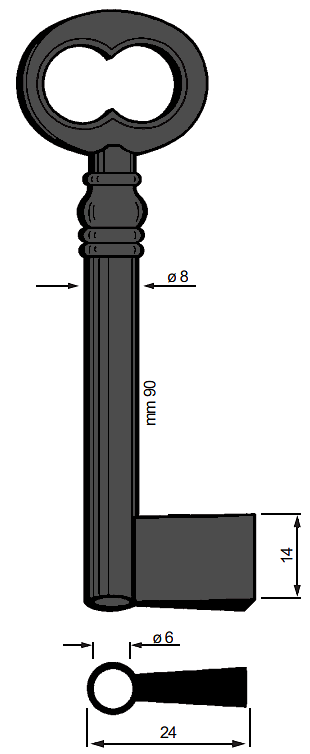 Afbeelding van Silca Klaviersleutel ijzer pijp 6609