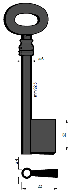 Afbeelding van Silca Klaviersleutel pijp ijzer 6509