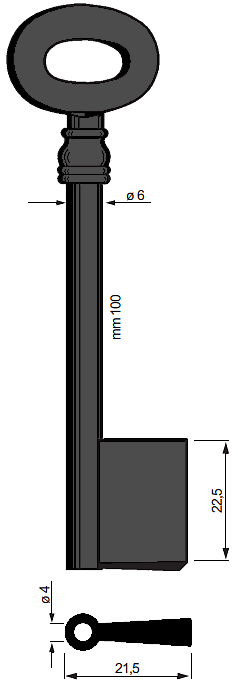 Afbeelding van Silca Klaviersleutel pijp ijzer 6510