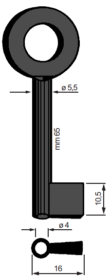 Afbeelding van Silca Klaviersleutel pijp ijzer 6802