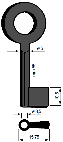 Afbeelding van Silca Klaviersleutel pijp ijzer 6805