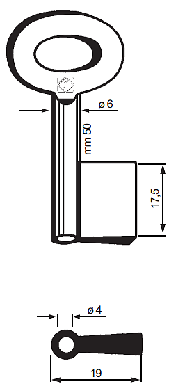 Afbeelding van Silca Klaviersleutel pijp ijzer 6852