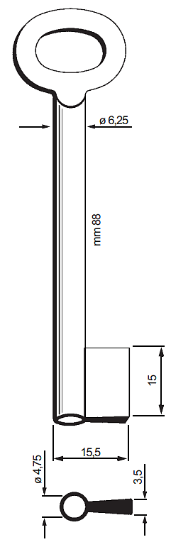 Afbeelding van Silca klaviersleutel 6988V