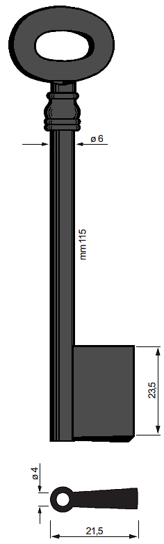 Afbeelding van Silca Klaviersleutel pijp ijzer 6511