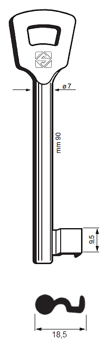 Afbeelding van Silca Klaviersleutel ijzer 3NFHL (106N)