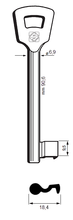 Afbeelding van Silca Klaviersleutel ijzer 4NFHL -6NFH4L (106N)